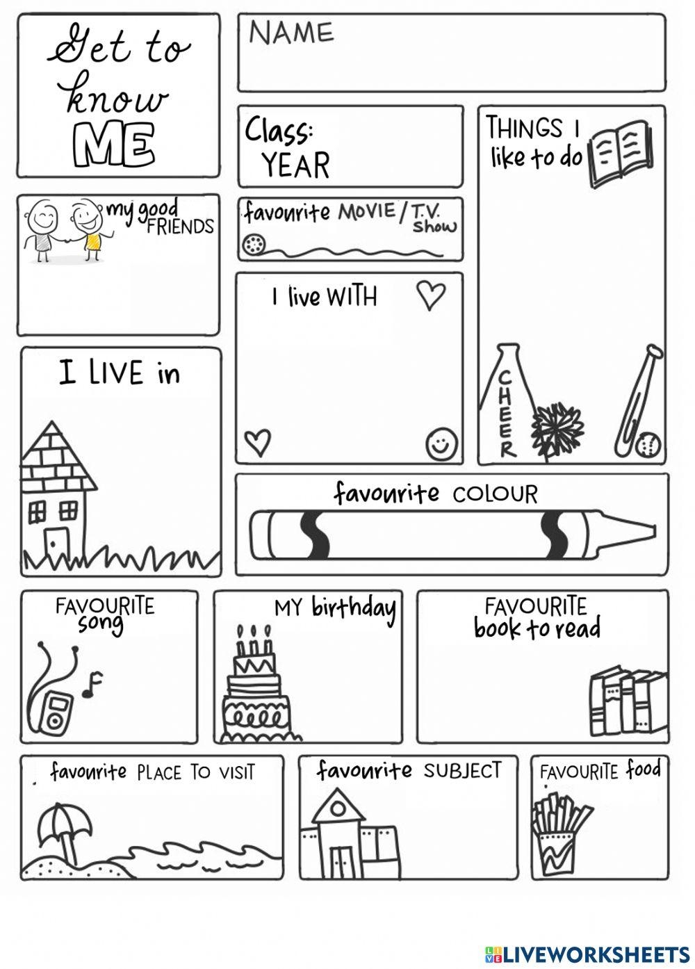 Get To Know Me Worksheet