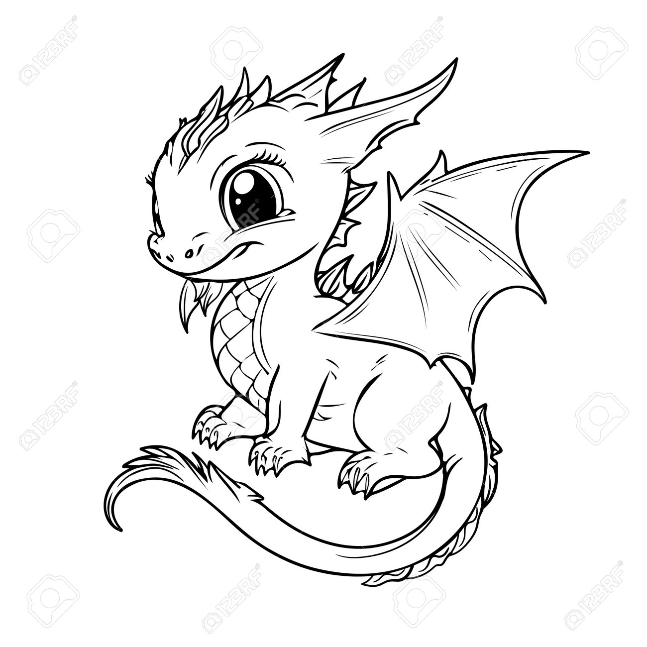Cute Baby Animals Coloring Pages Drago