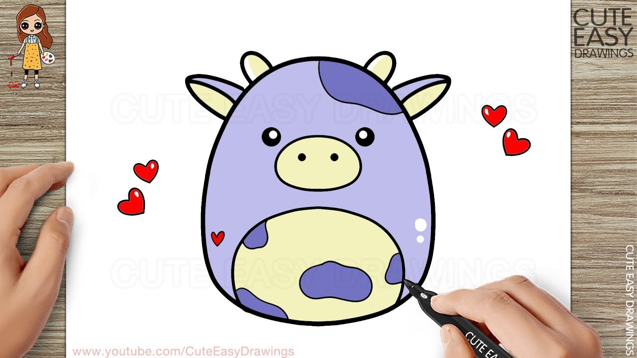 How To Draw Cute Cow Squishmallow Easy Step By Step YouTube