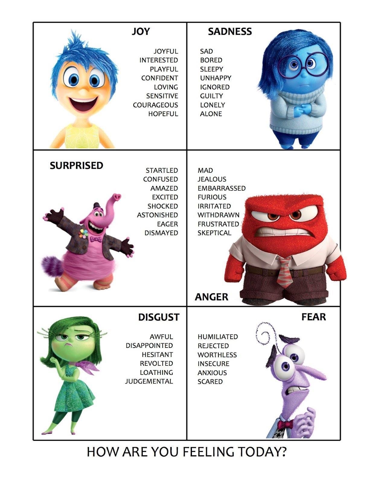 Printable Inside Out Emotions