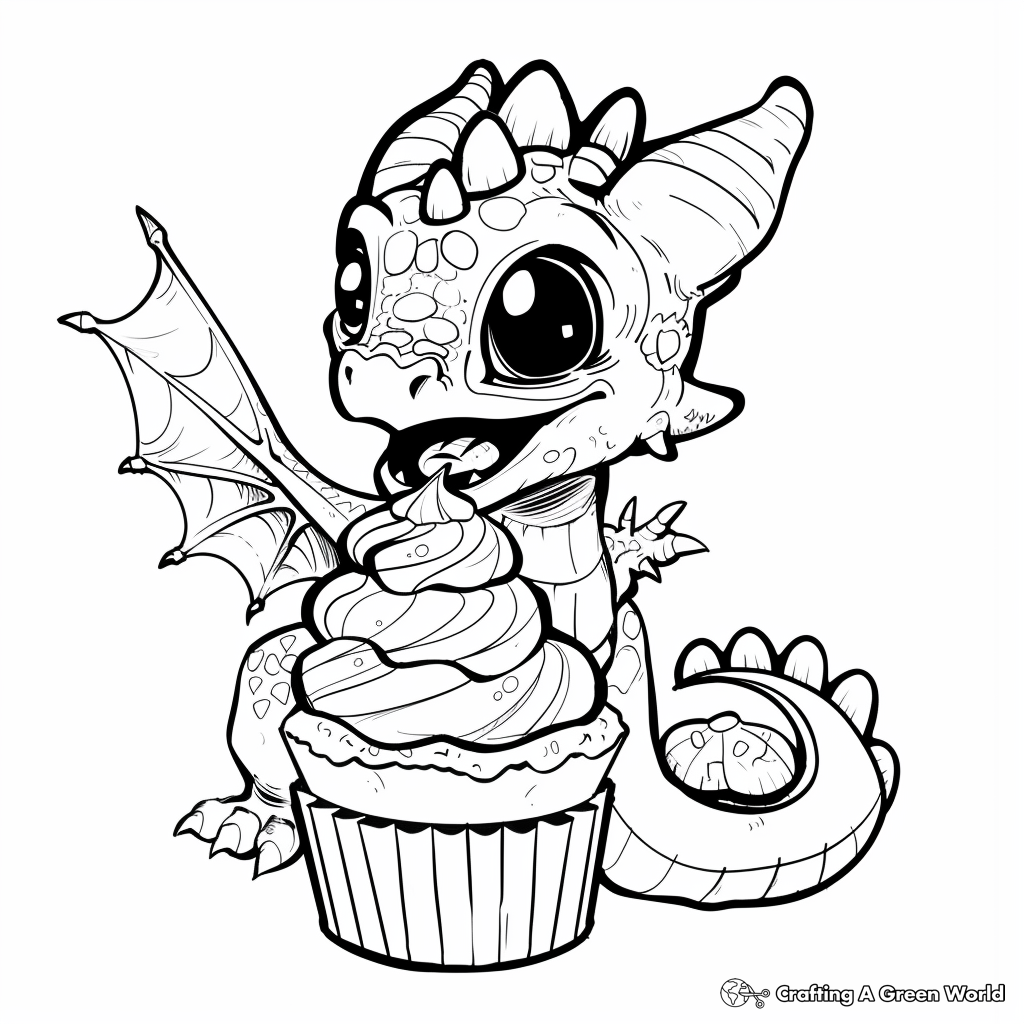 Kawaii Cute Dragon Coloring Pages Free Printable 