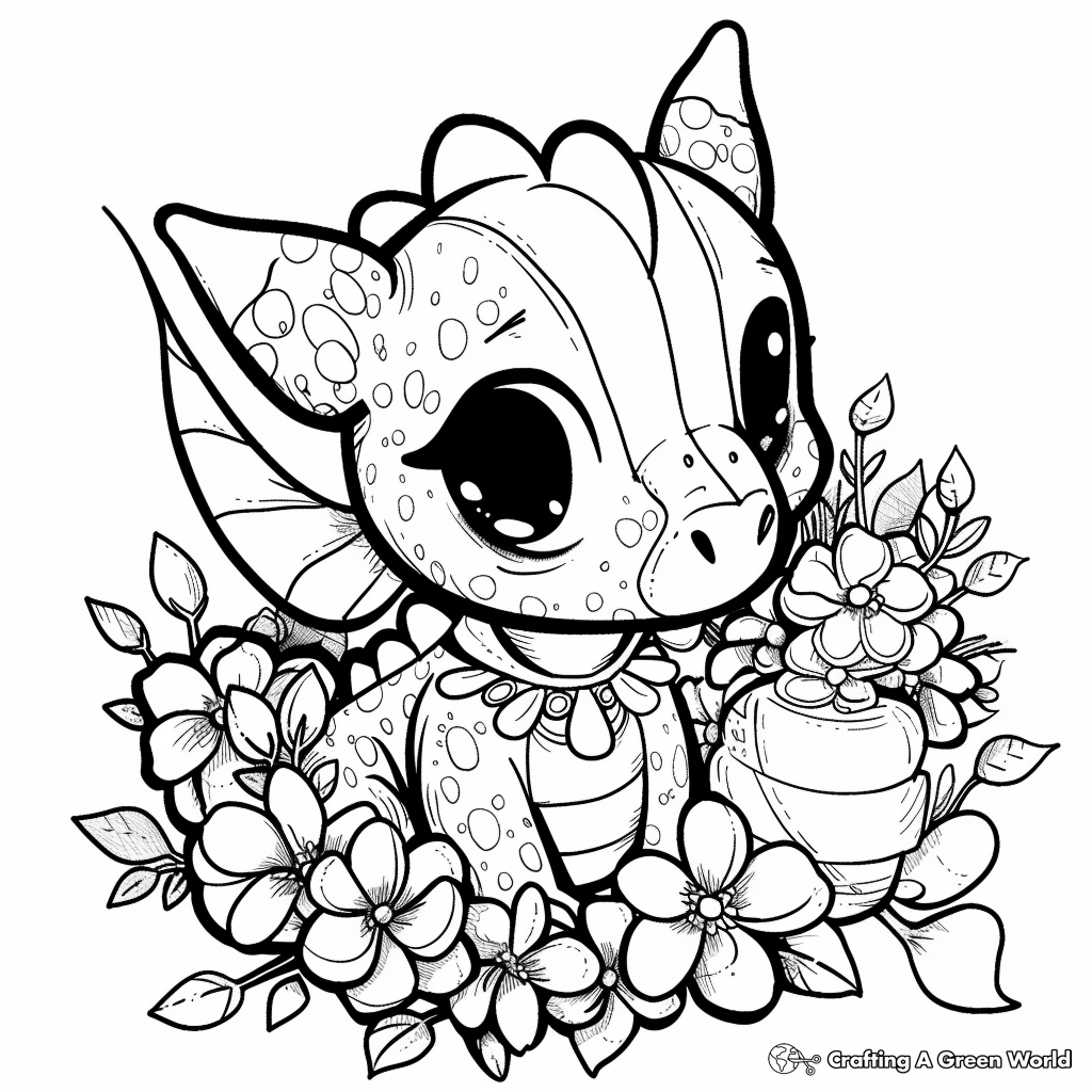 Kawaii Cute Dragon Coloring Pages Free Printable 
