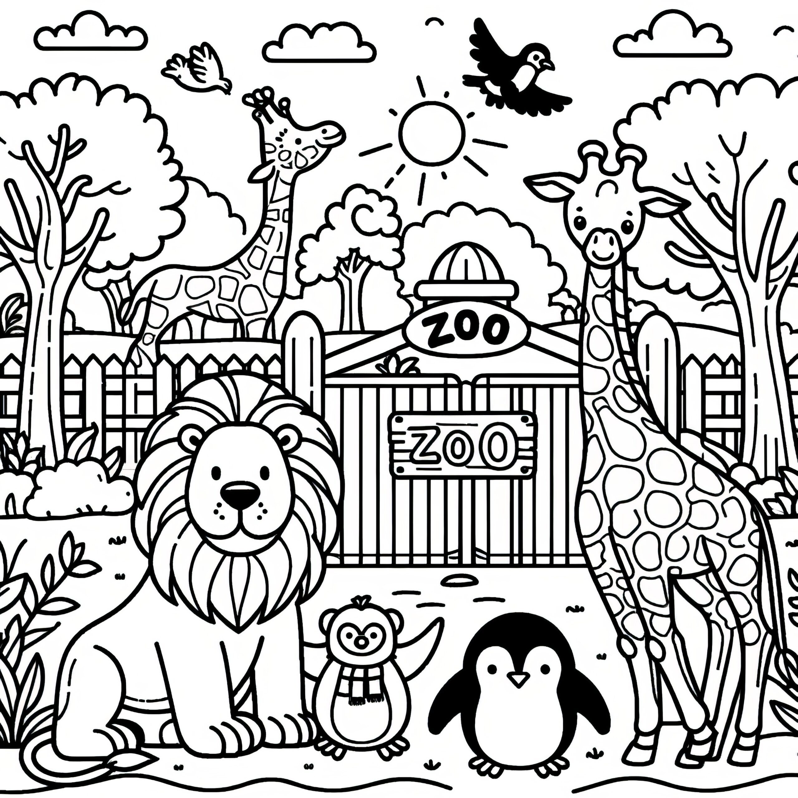 Zoo Coloring Pages