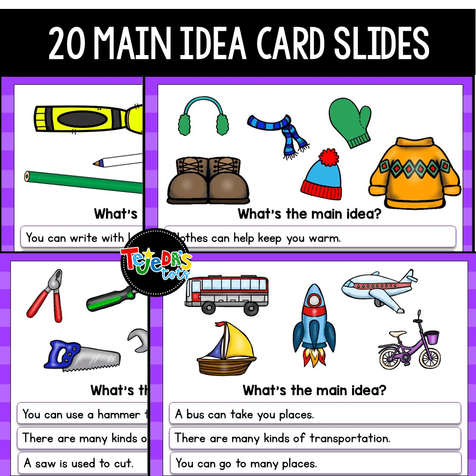main idea printable