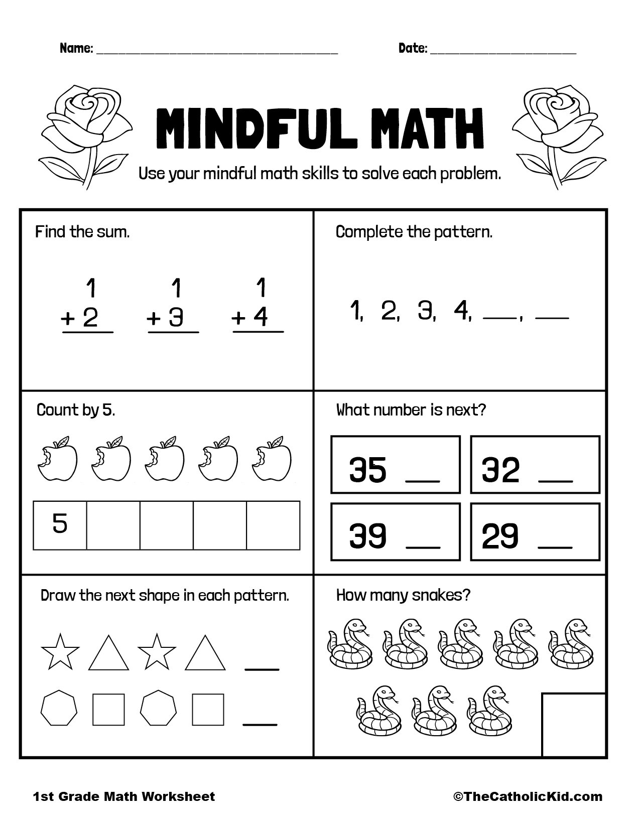 1st grade math worksheets pdf free download