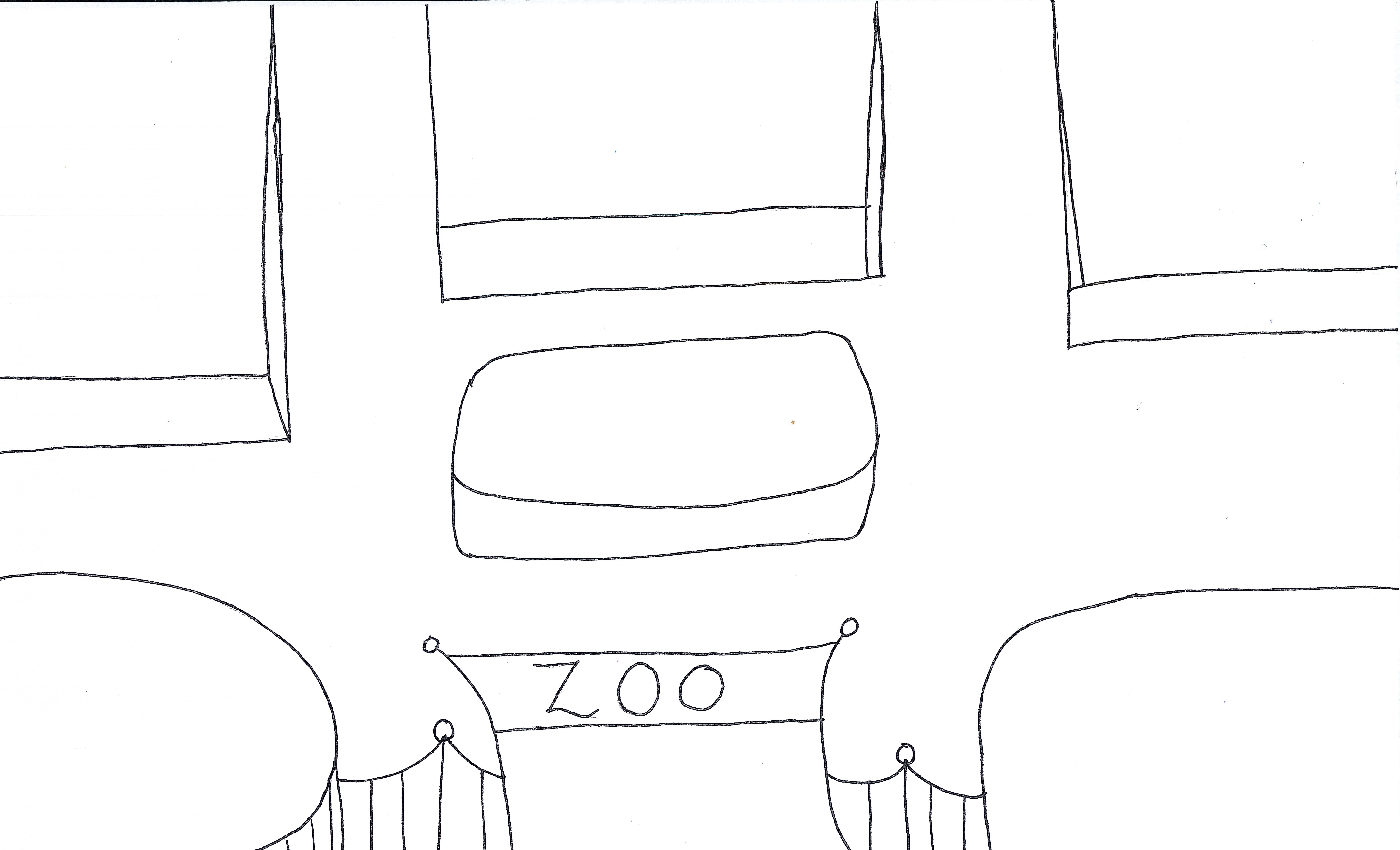 Empty Zoo Coloring Page