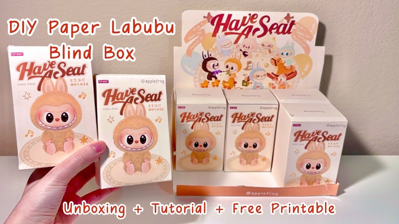  paper Diy DIY Labubu Blind Box Tutorial Free Template Have A Seat Applefrog YouTube
