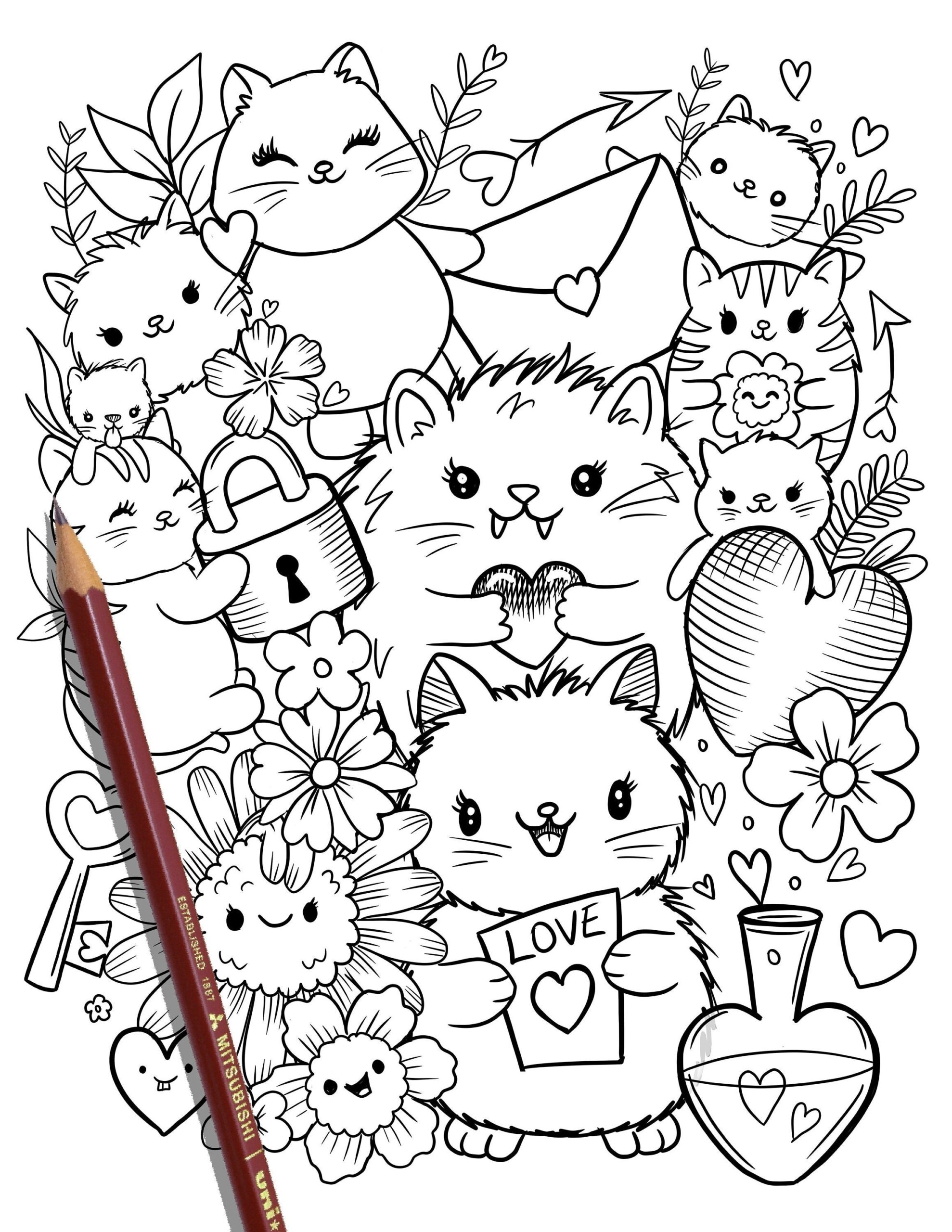 Cute Cat Coloring Pages
