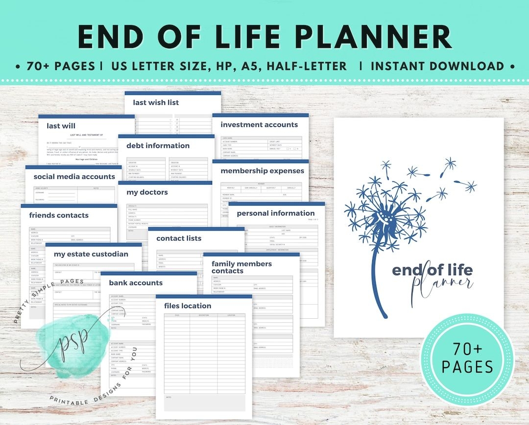 Printable Endoflife Checklist Printable Party Favors