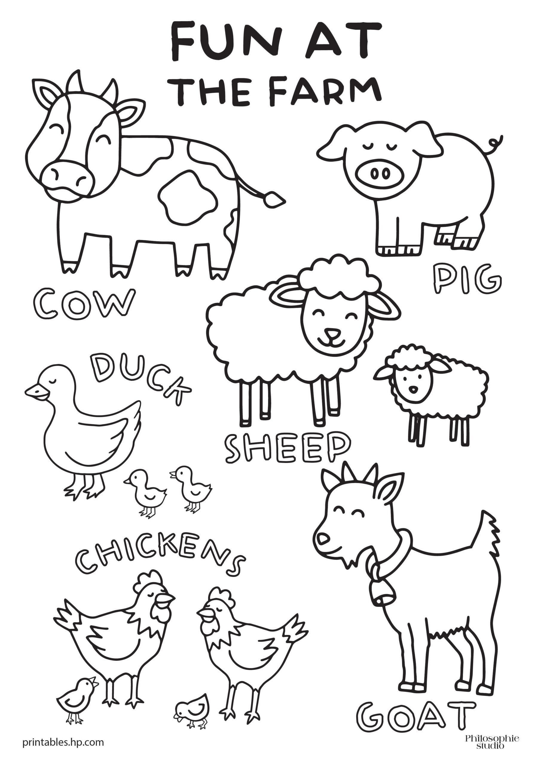 Animal Coloring Pages for Preschoolers
