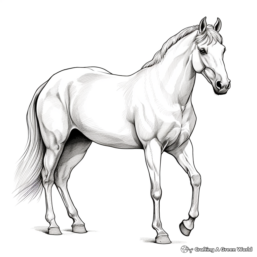 Realistic Horse Coloring Pages Free Printable 