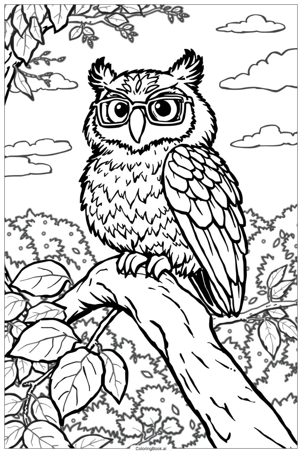 Snowy Owl Perch Coloring Page Free PDF PNG Printable 