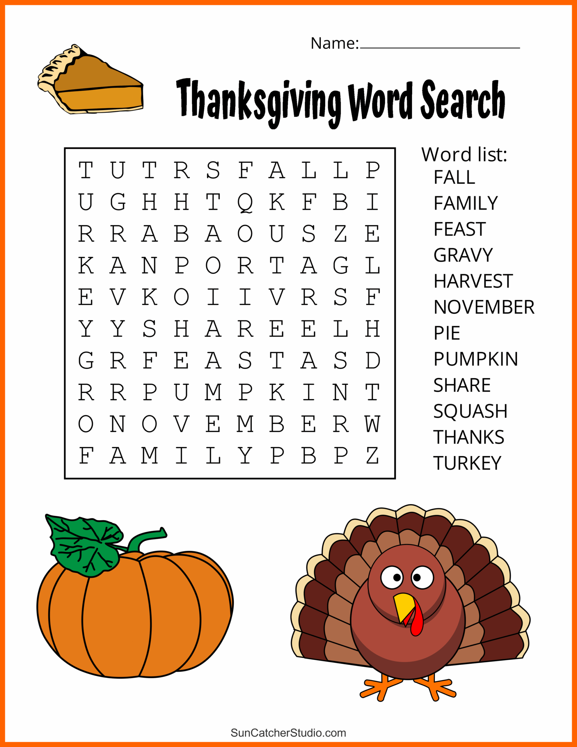 word search printable thanksgiving
