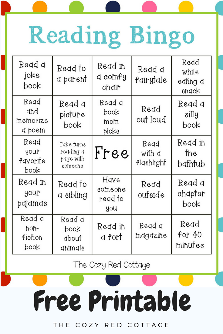 Printable Reading Bingo Cards