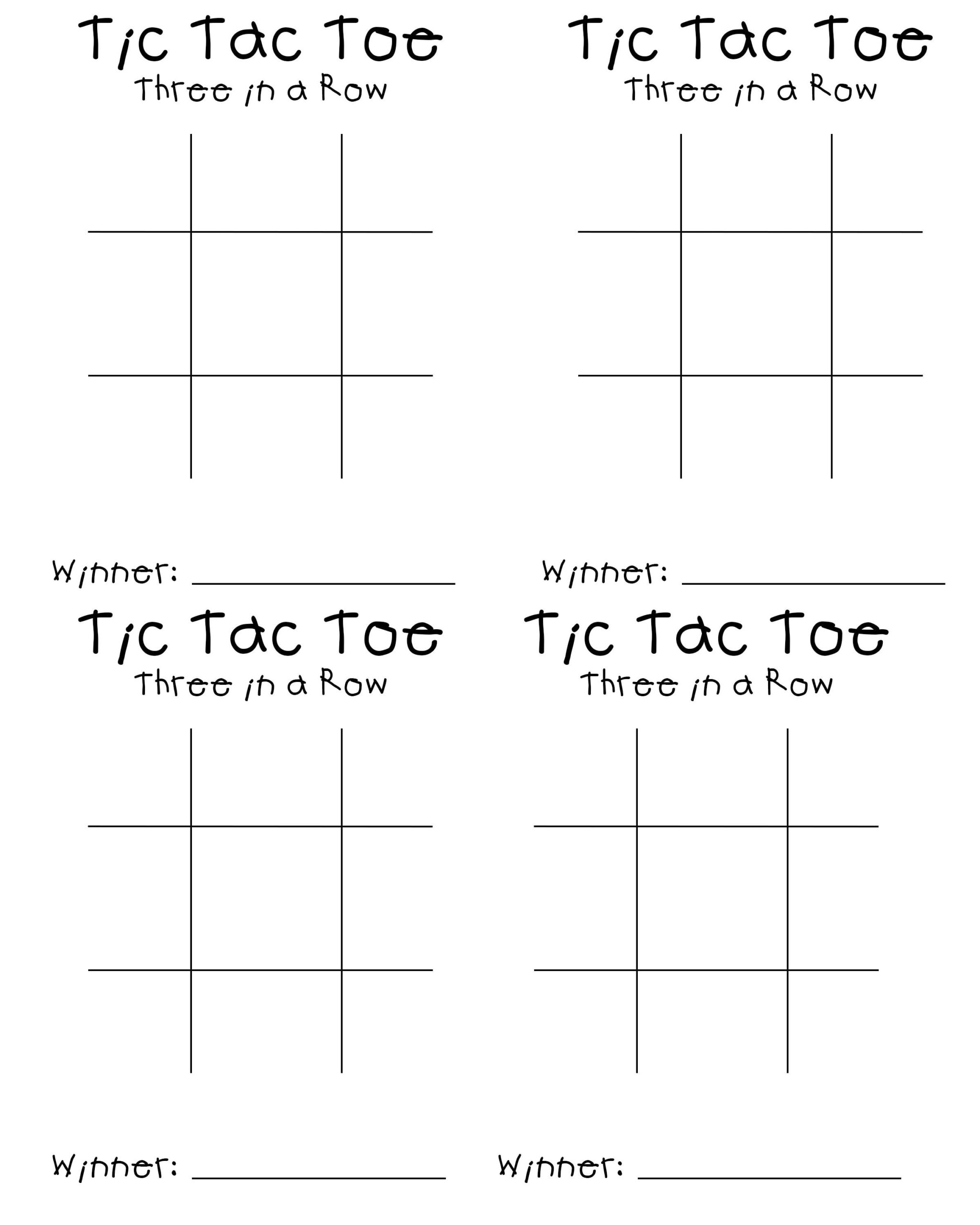 Tic Tac Toe Game Sheet Printable 8x10 digital Download Etsy