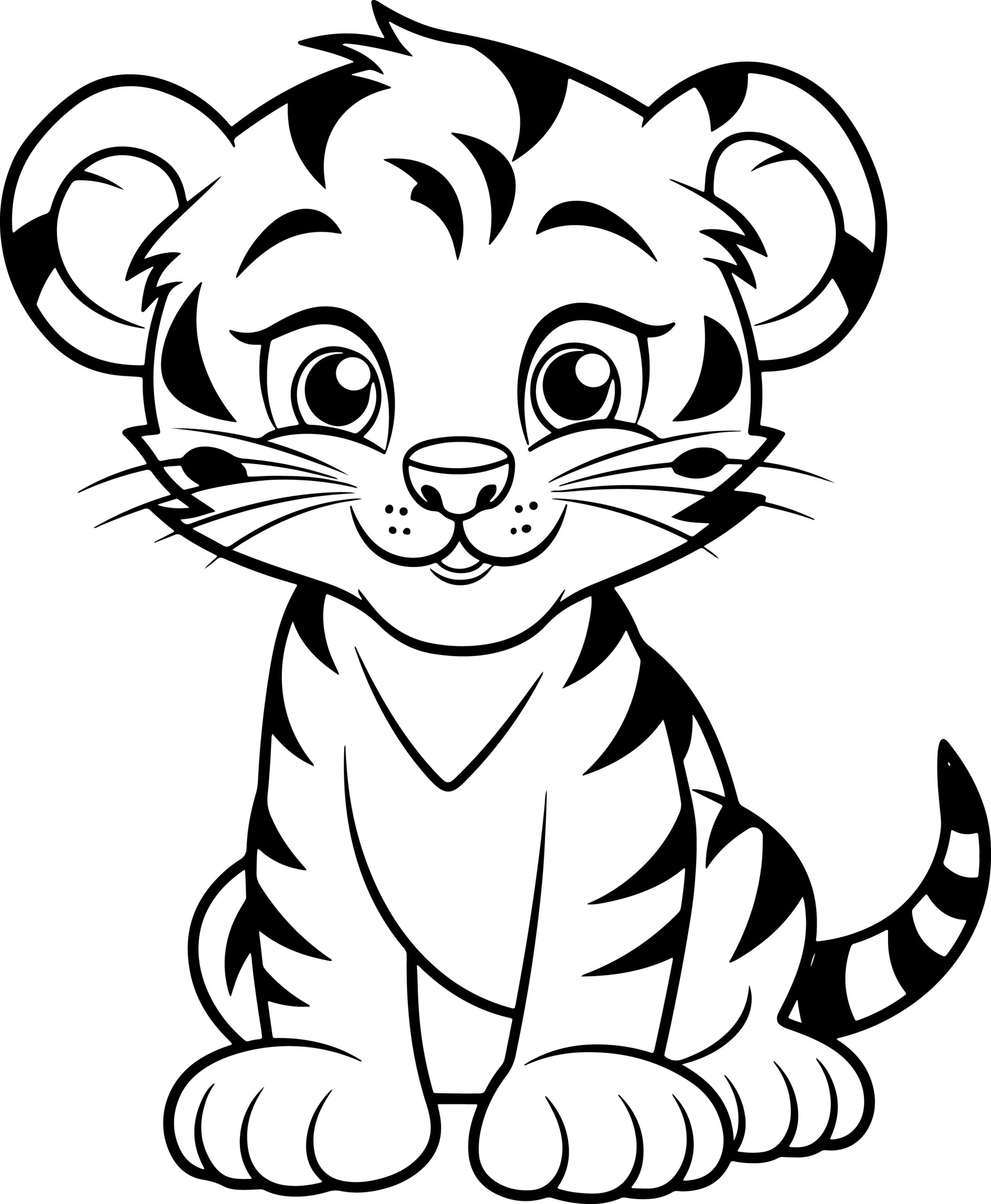 Tiger Kids Coloring Page