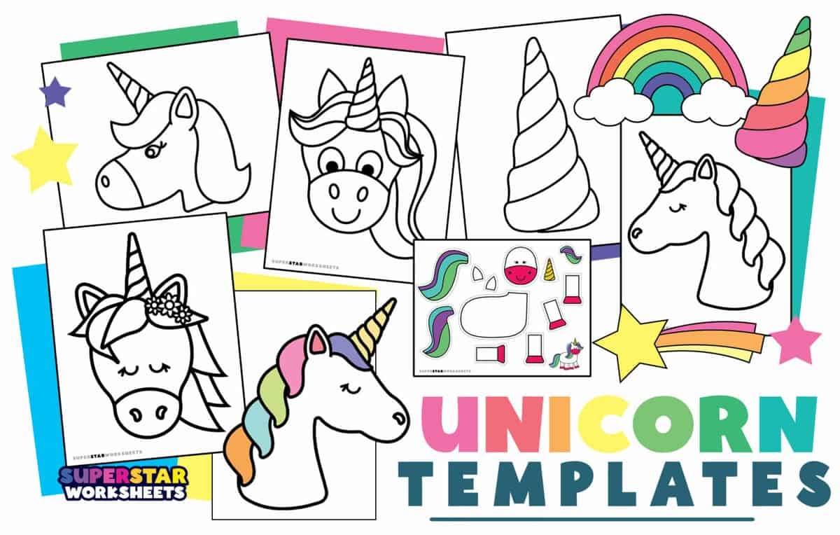 Unicorn Template Free Printables Superstar Worksheets