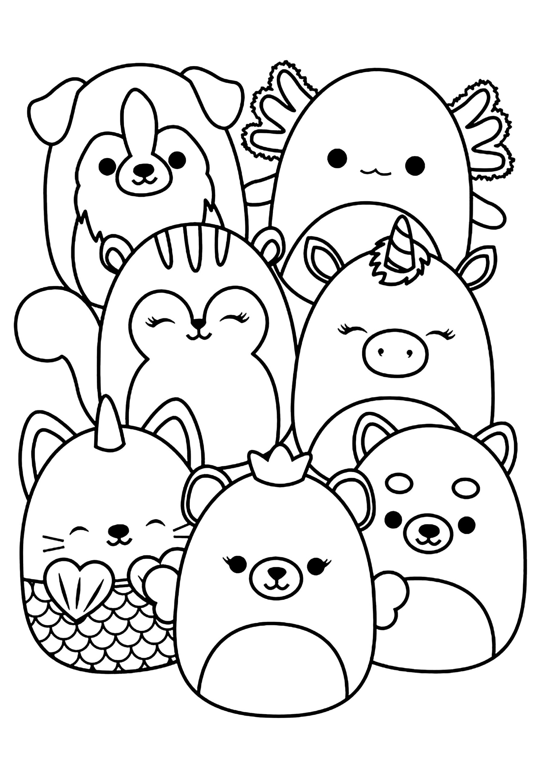 Squishmallow Christmas Coloring Pages