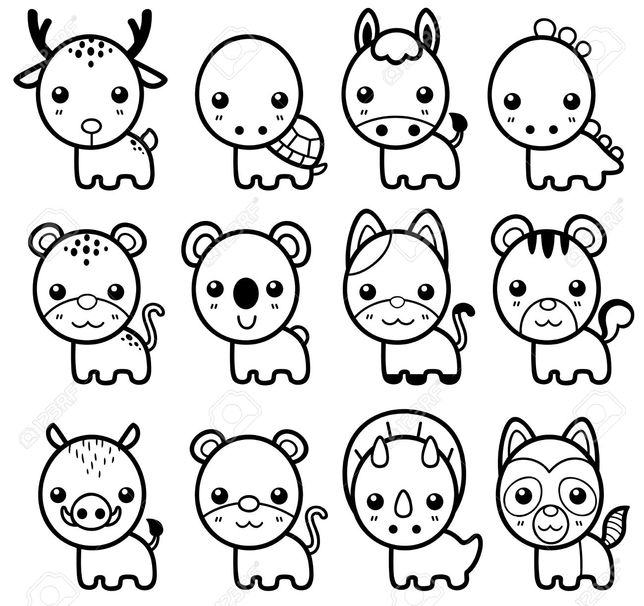 Vector Illustration Of Animal Cartoon Coloring Book Royalty Free SVG Cliparts Vectors And Stock Illustration Image 33675766 