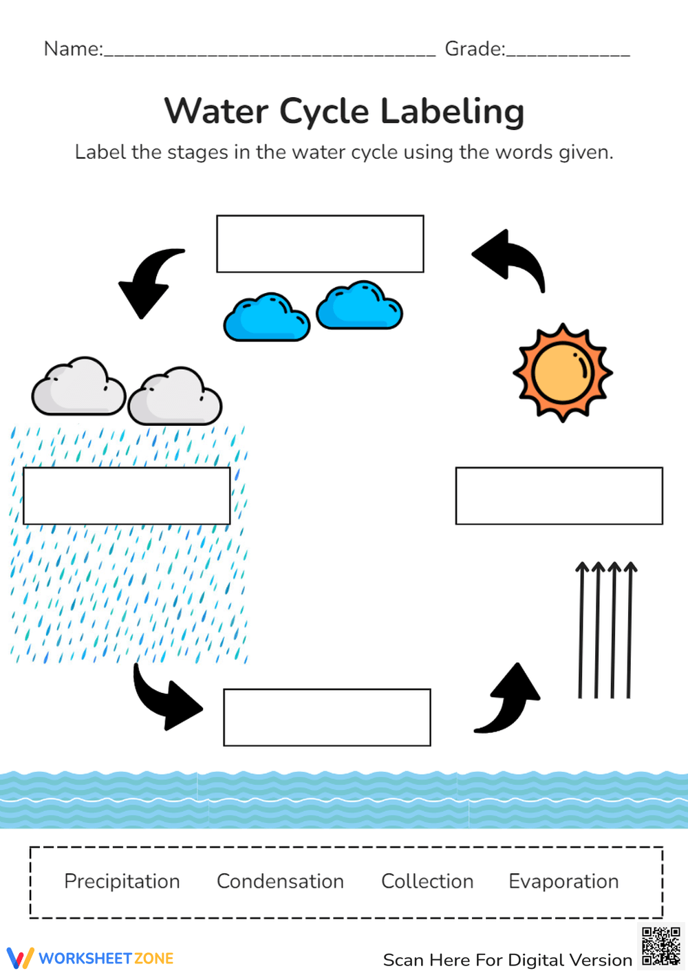 water cycle worksheet