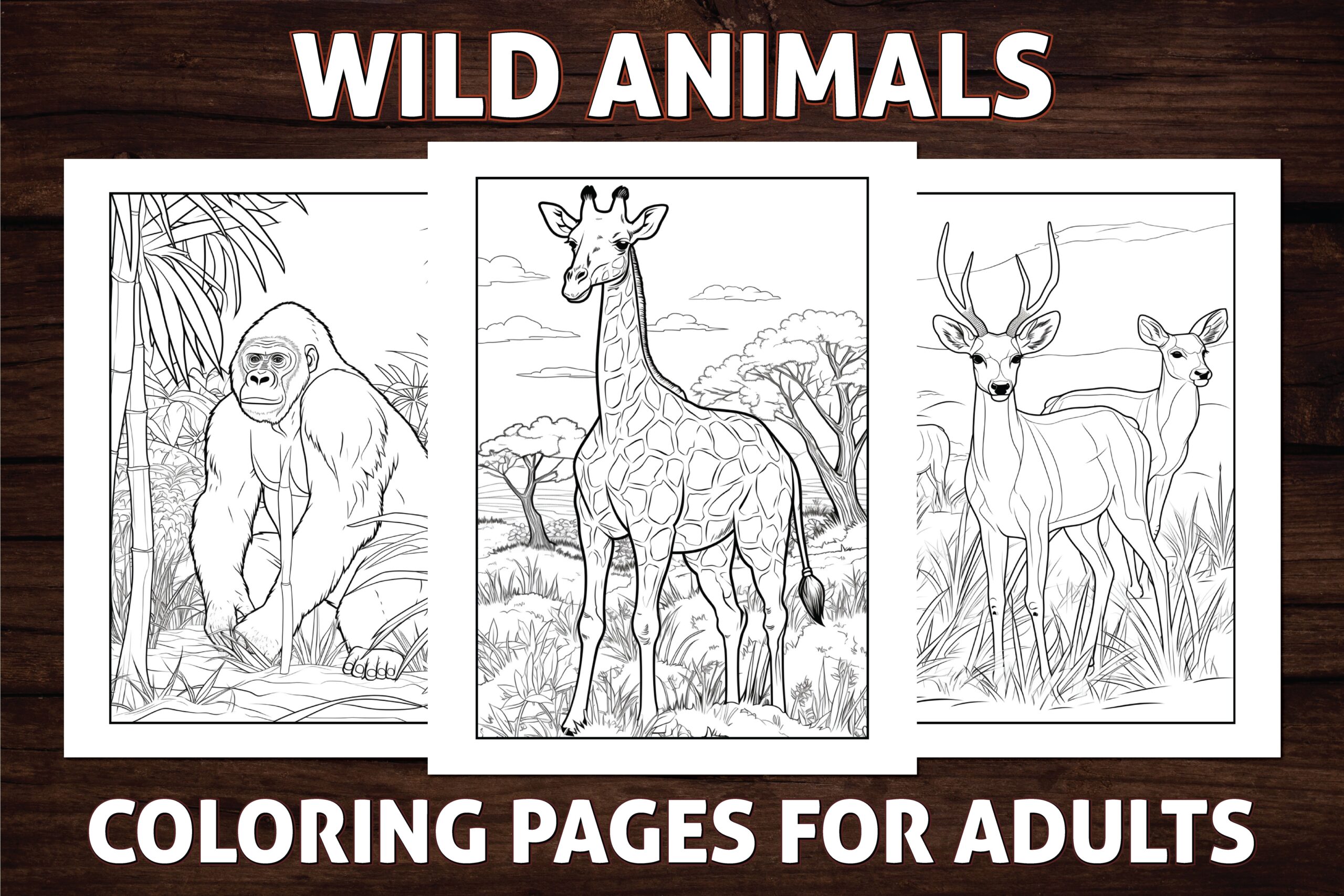 Wild Animals Coloring Pages for Adults