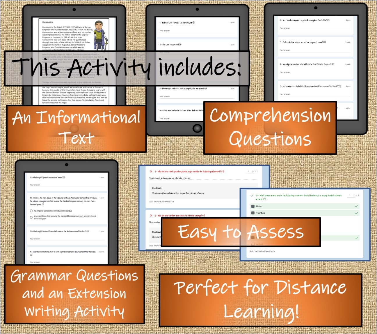 Year 5 Or Year 6 Constantine Reading Comprehension Activity Digital U0026 Print Teaching Resources