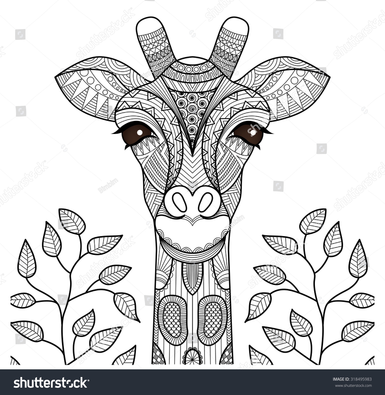 Giraffe Head Coloring Pages