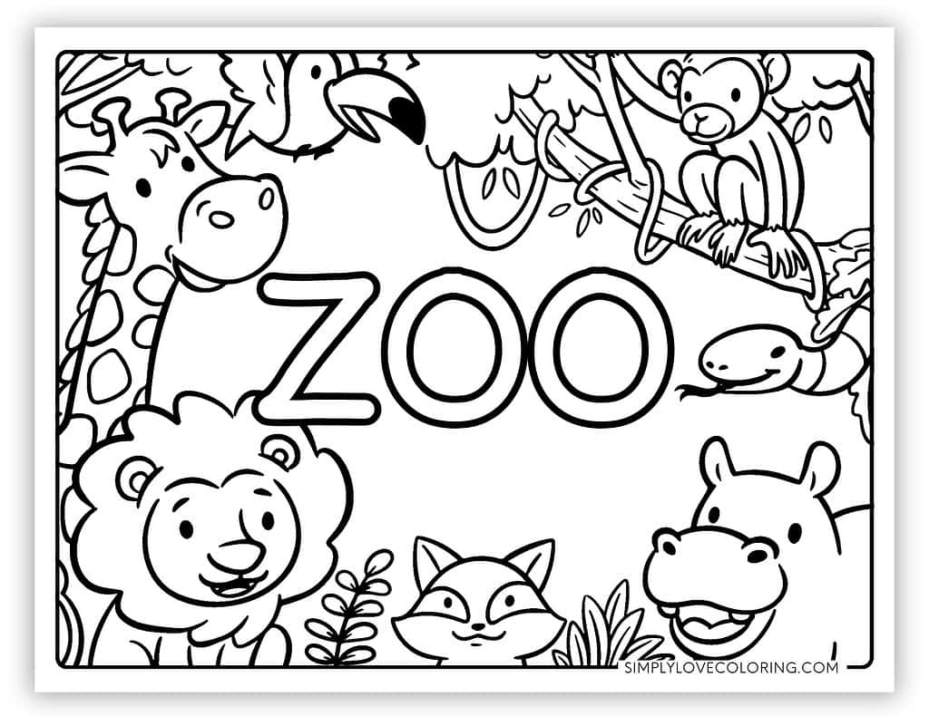 Easy Zoo Coloring Pages