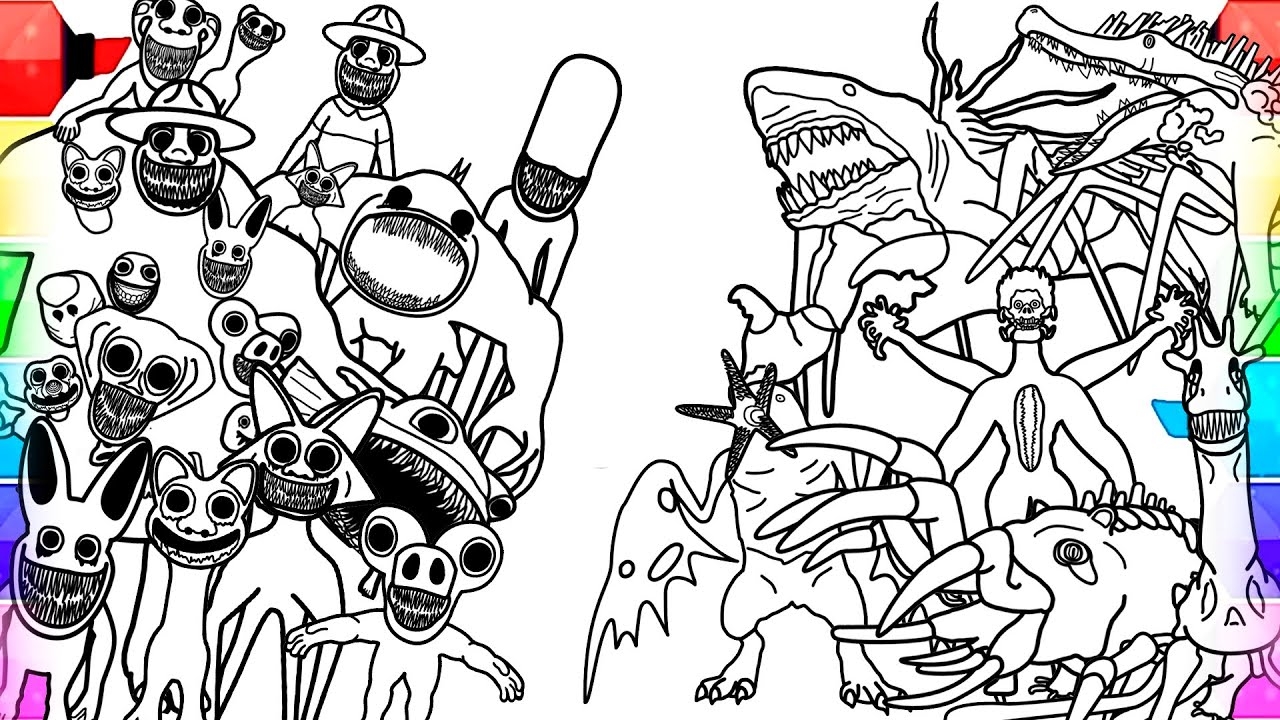 ZOOCHOSIS Vs ZOONOMALY Coloring Pages New How To Color All Bosses And Monsters NCS MUSIC YouTube