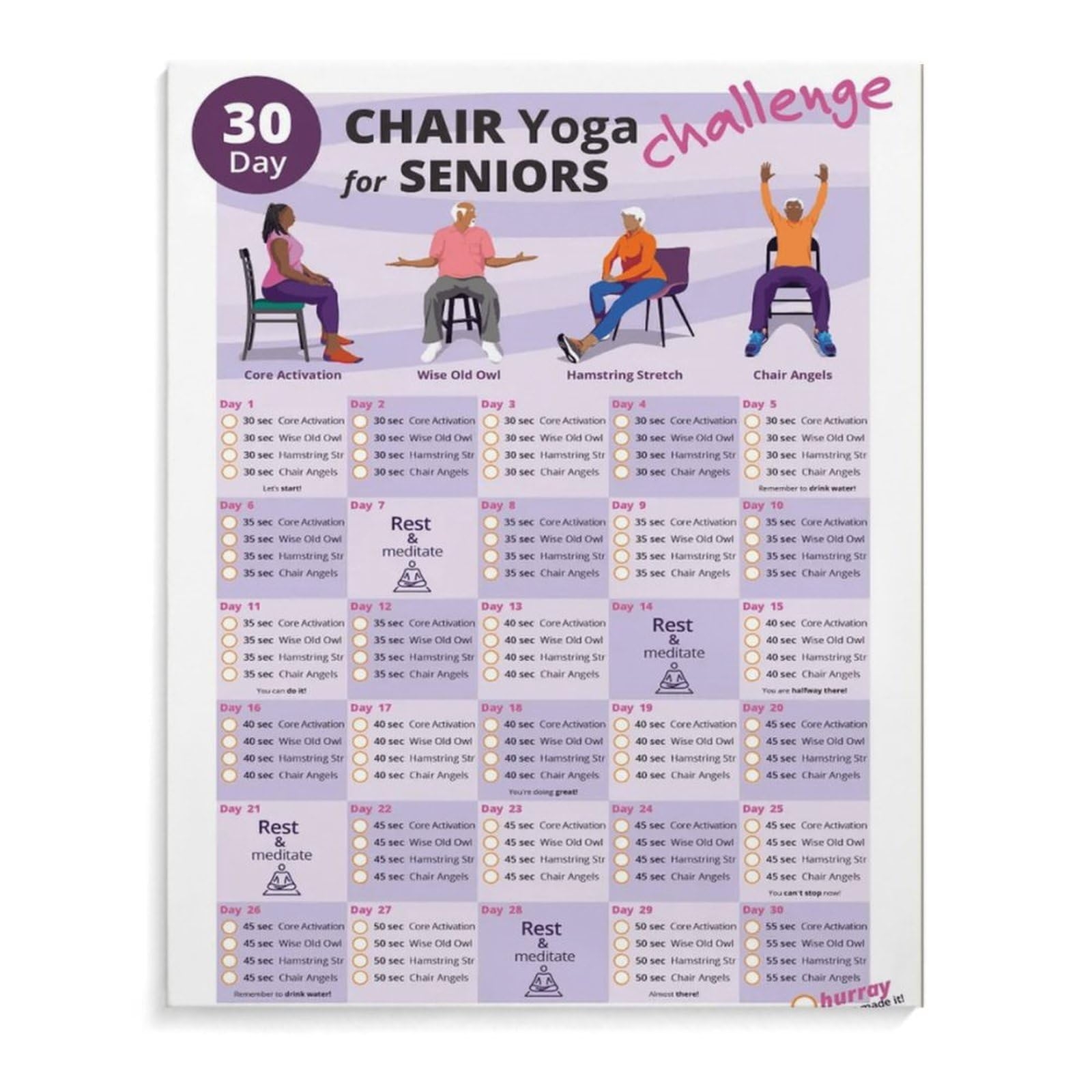 chair yoga exercises printable