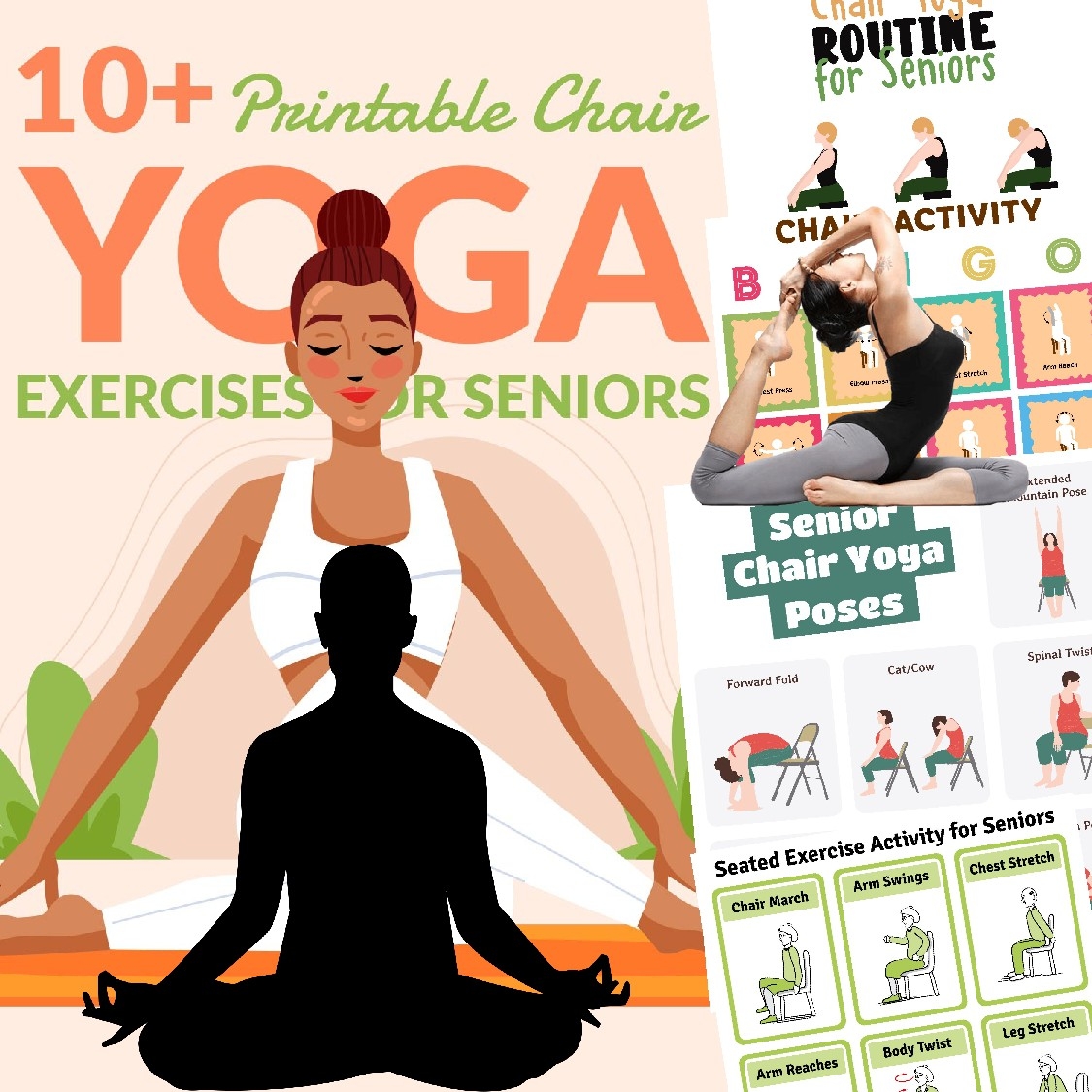Printable Chair Yoga Exercises For Seniors Easy U0026 Gentle Workouts