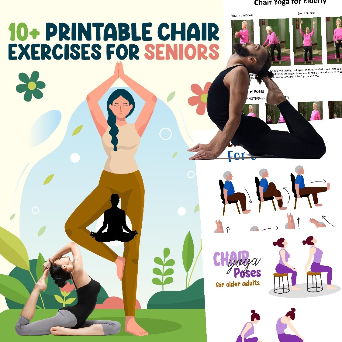Printable Chair Yoga Exercises For Seniors Gentle U0026 Easy Workouts