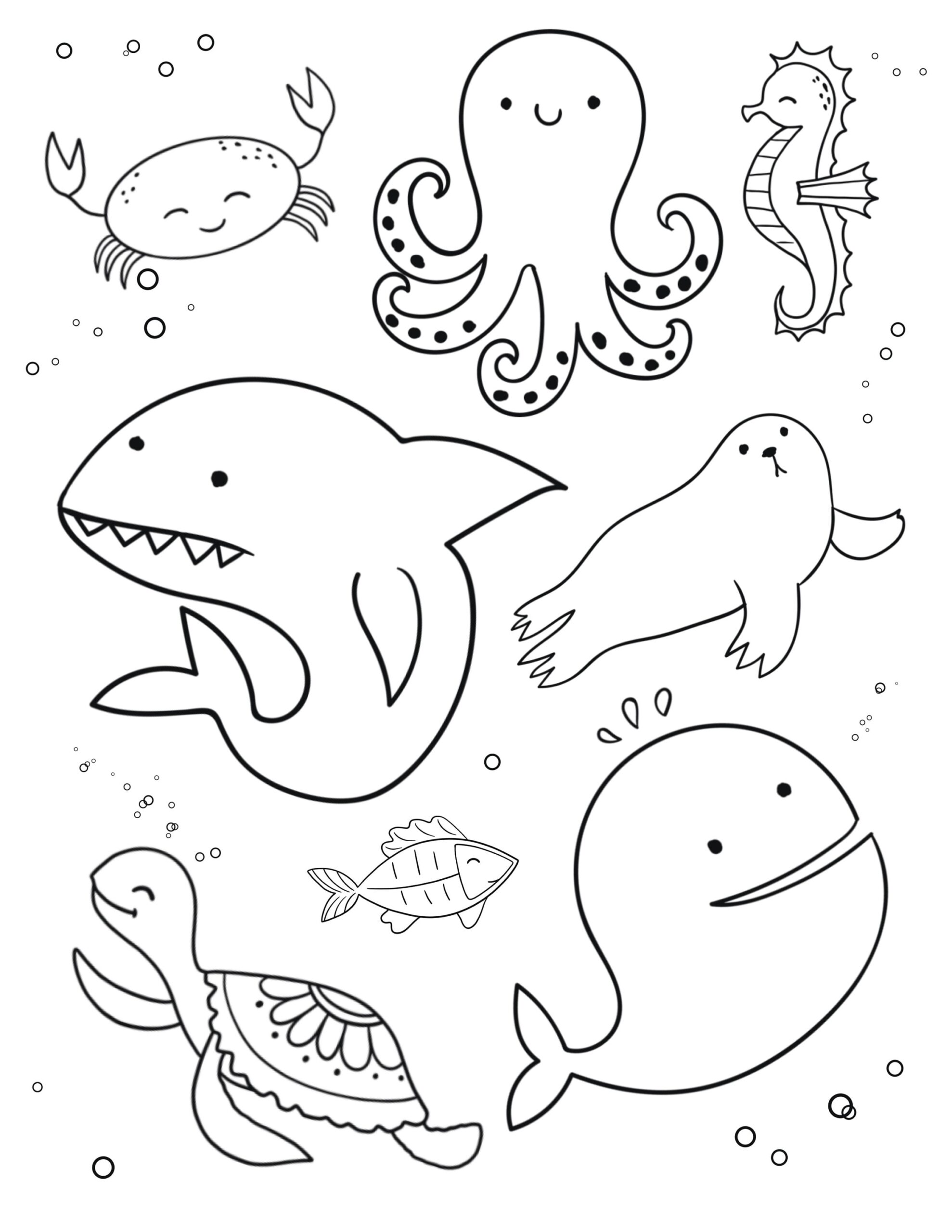 sea animal coloring pages