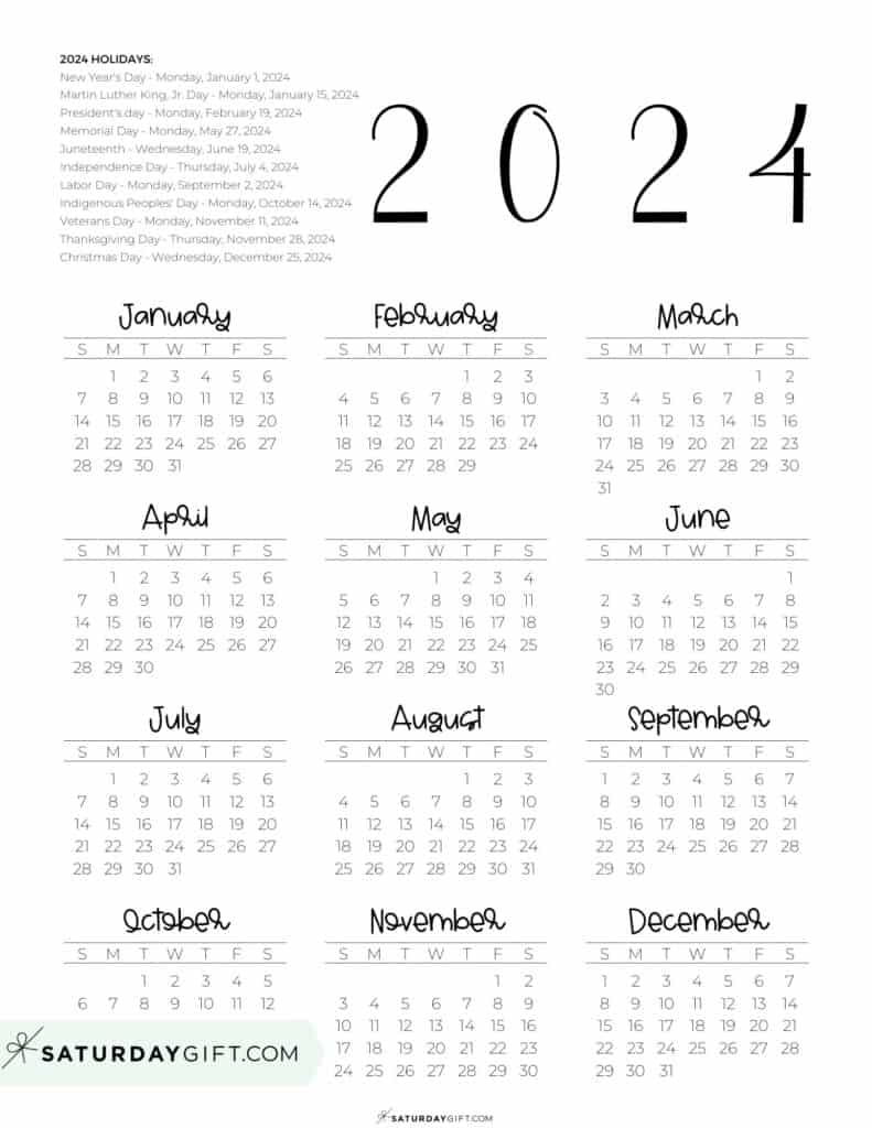 2024 Calendar Printable 18 Cute Free 2024 Yearly Calendar Templates 2024 Calendar Printable 18 Cute Free 2024 Yearly Calendar Templates