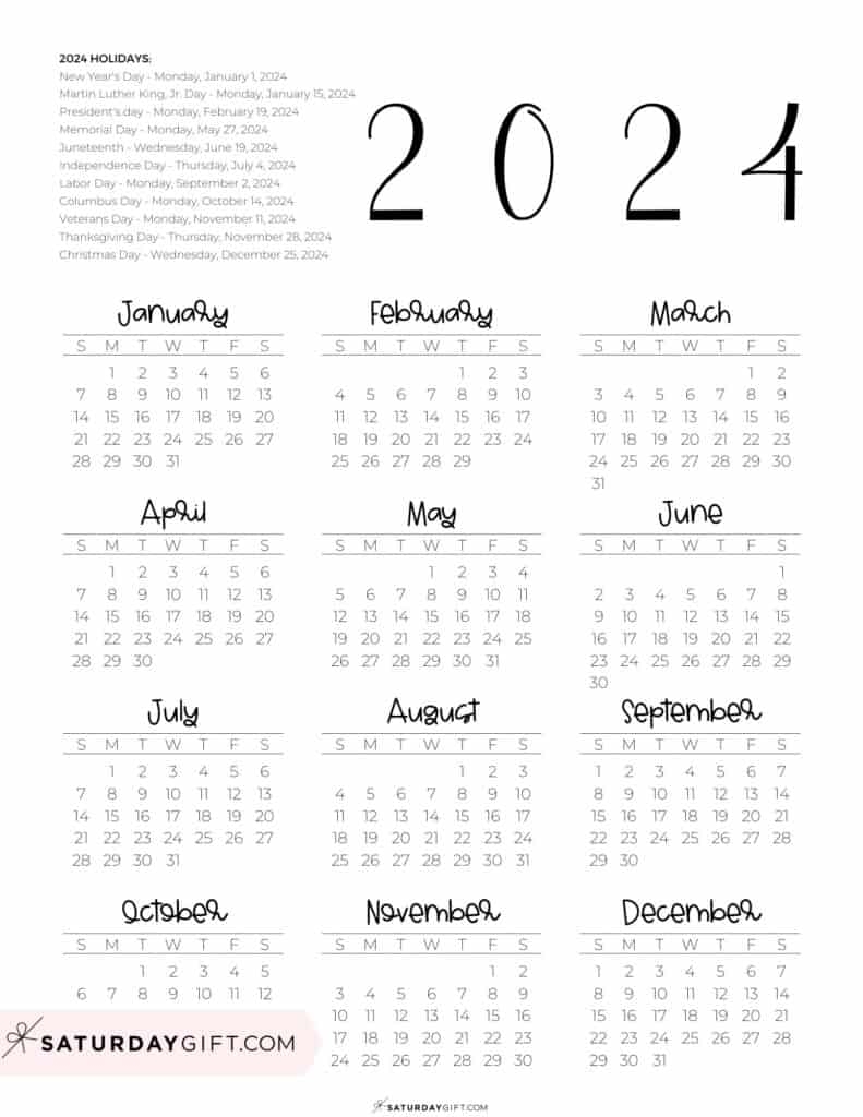 2024 Calendar Printable 18 Cute Free 2024 Yearly Calendar Templates 2024 Calendar Printable 18 Cute Free 2024 Yearly Calendar Templates