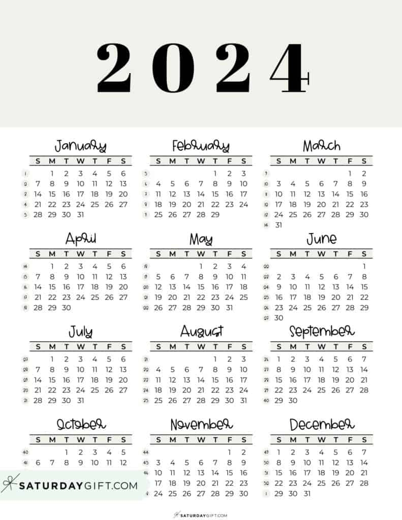 2024 Calendar Printable 18 Cute Free 2024 Yearly Calendar Templates 2024 Calendar Printable 18 Cute Free 2024 Yearly Calendar Templates