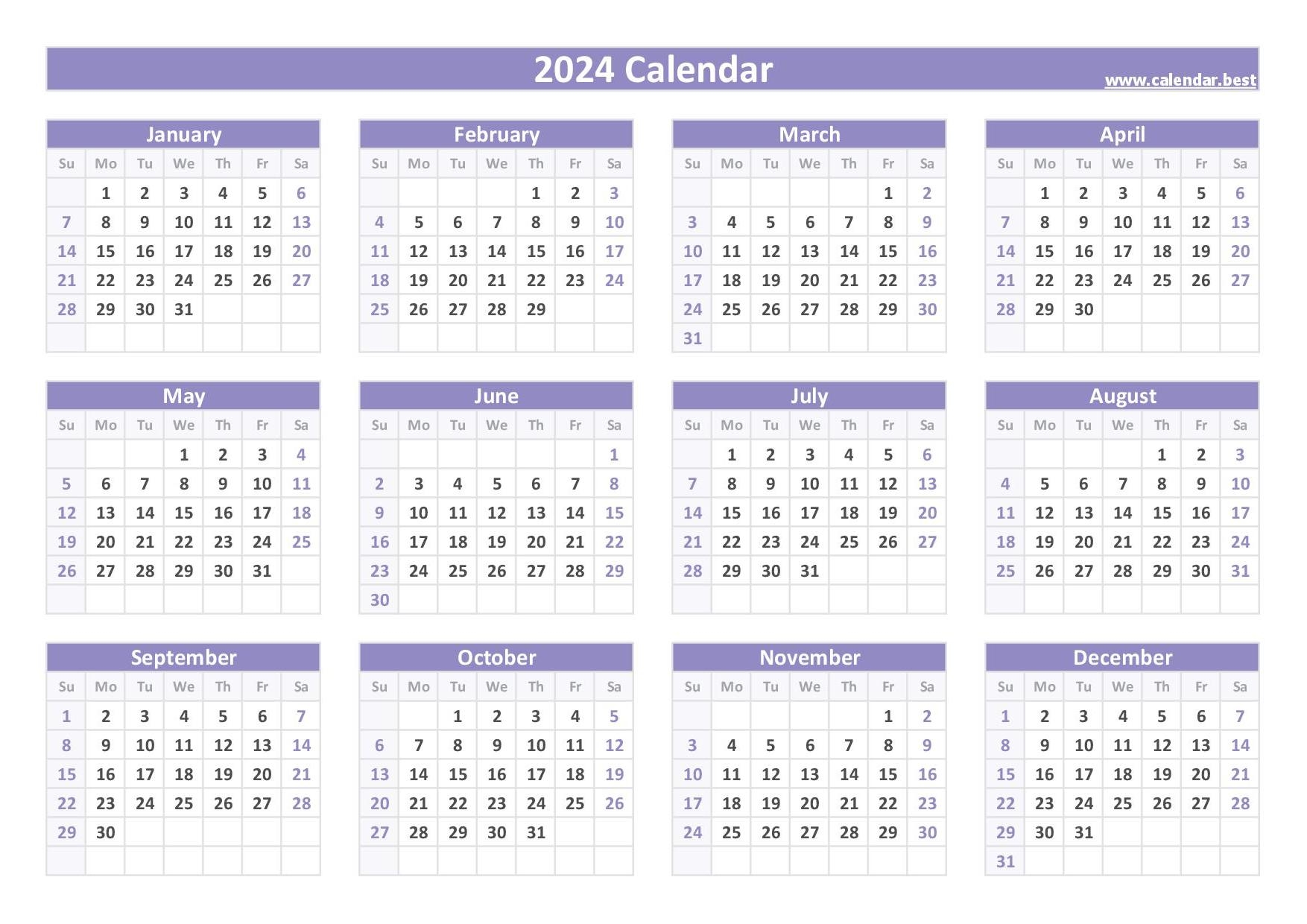 2024 Calendar With Week Numbers