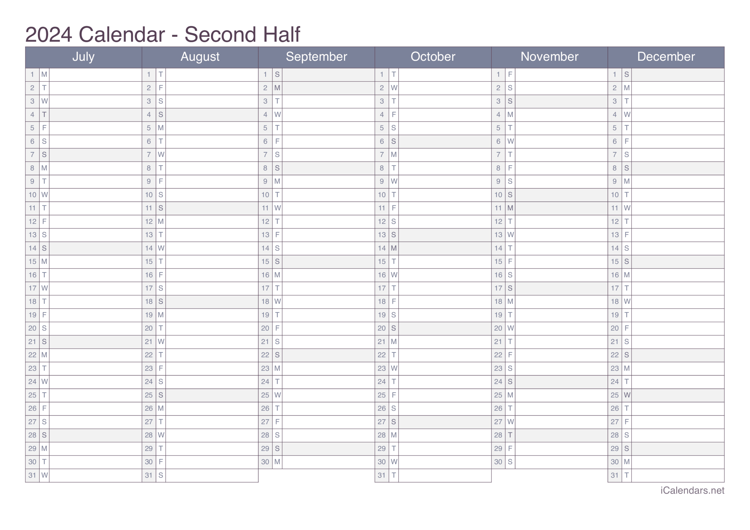 2024 Printable Calendar PDF Or Excel