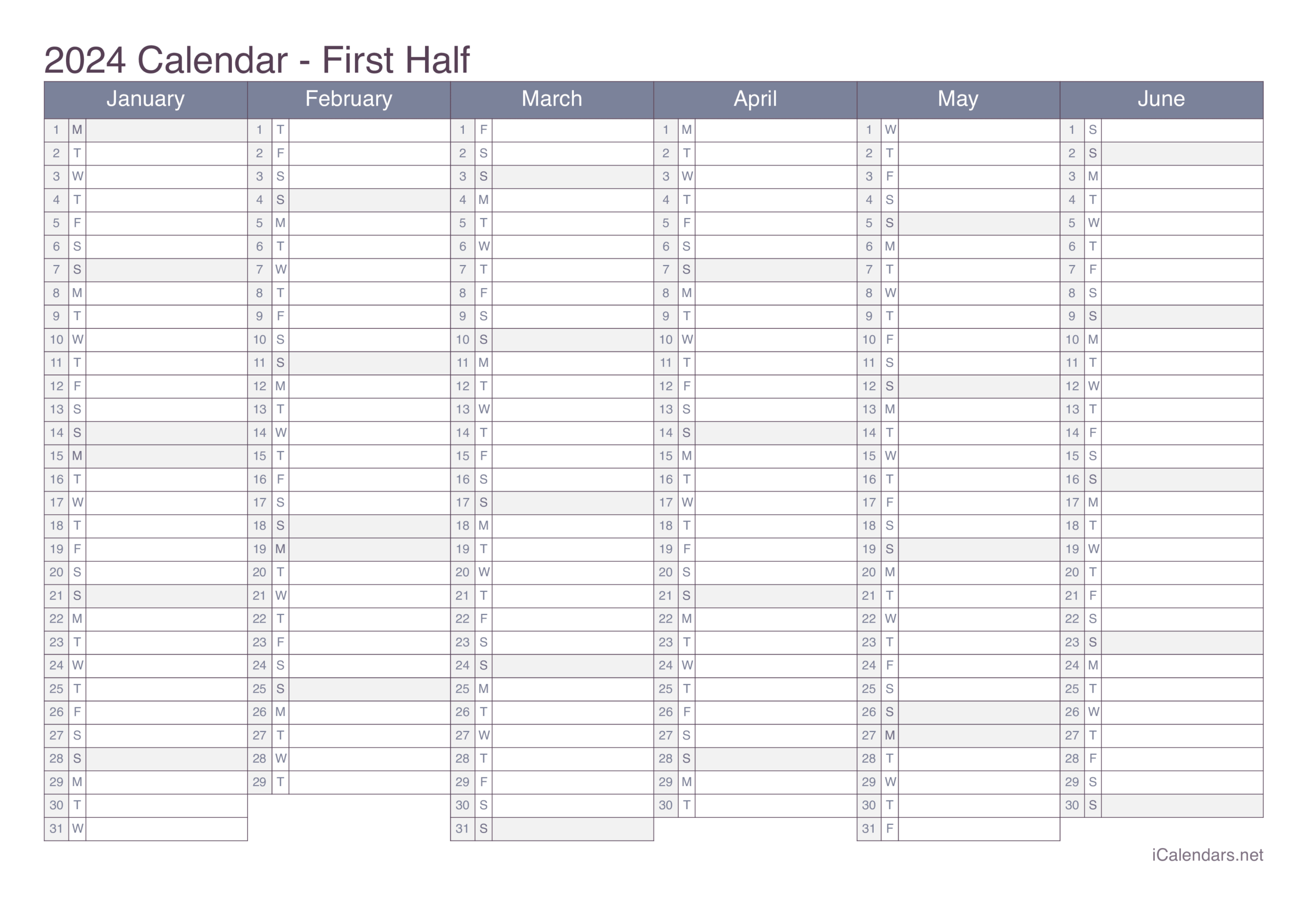 2024 Printable Calendar PDF Or Excel 2024 Printable Calendar PDF Or Excel