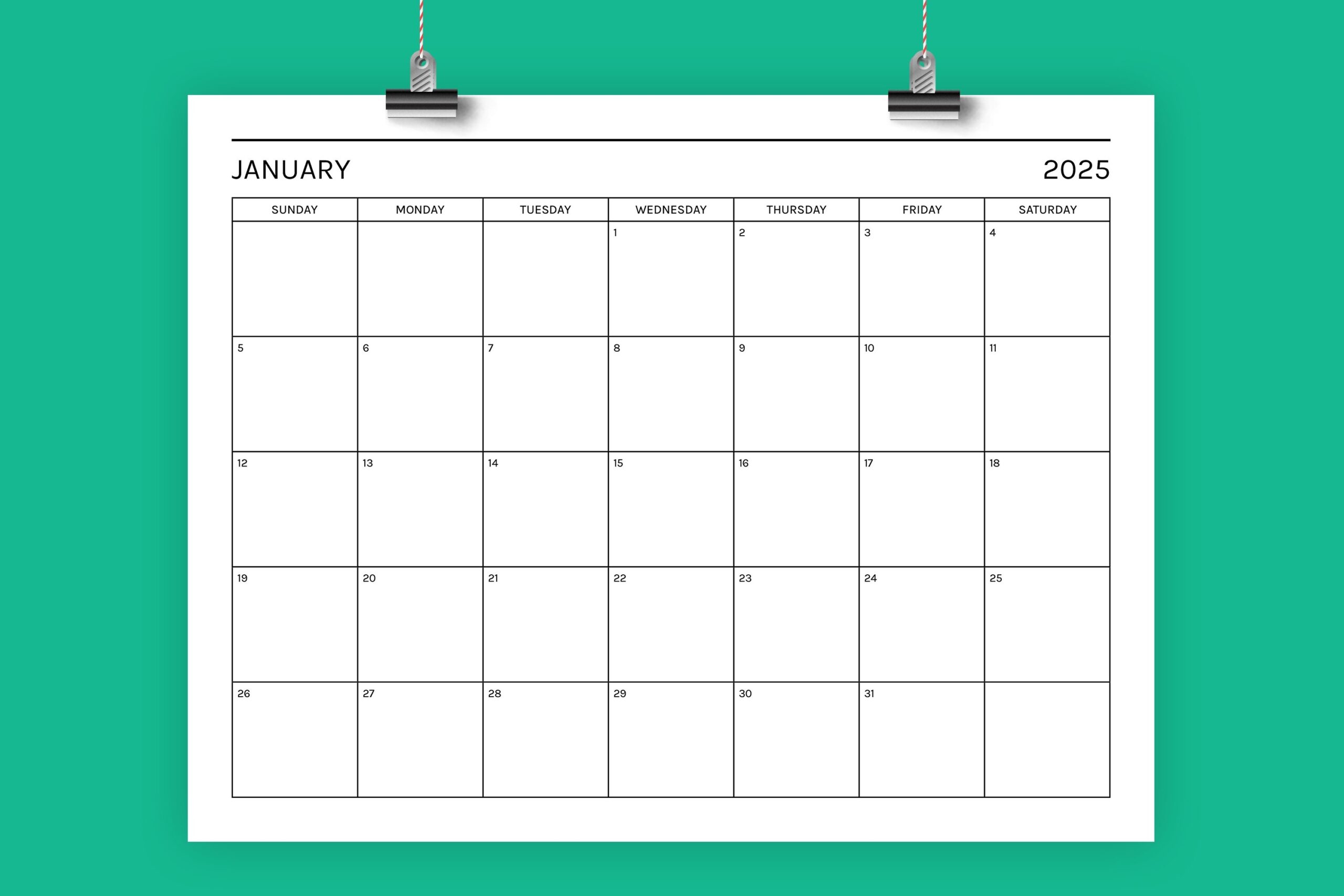 2025 Basic Modern 8 5 X 11 Inch Calendar Template 2025 Basic Modern 8 5 X 11 Inch Calendar Template