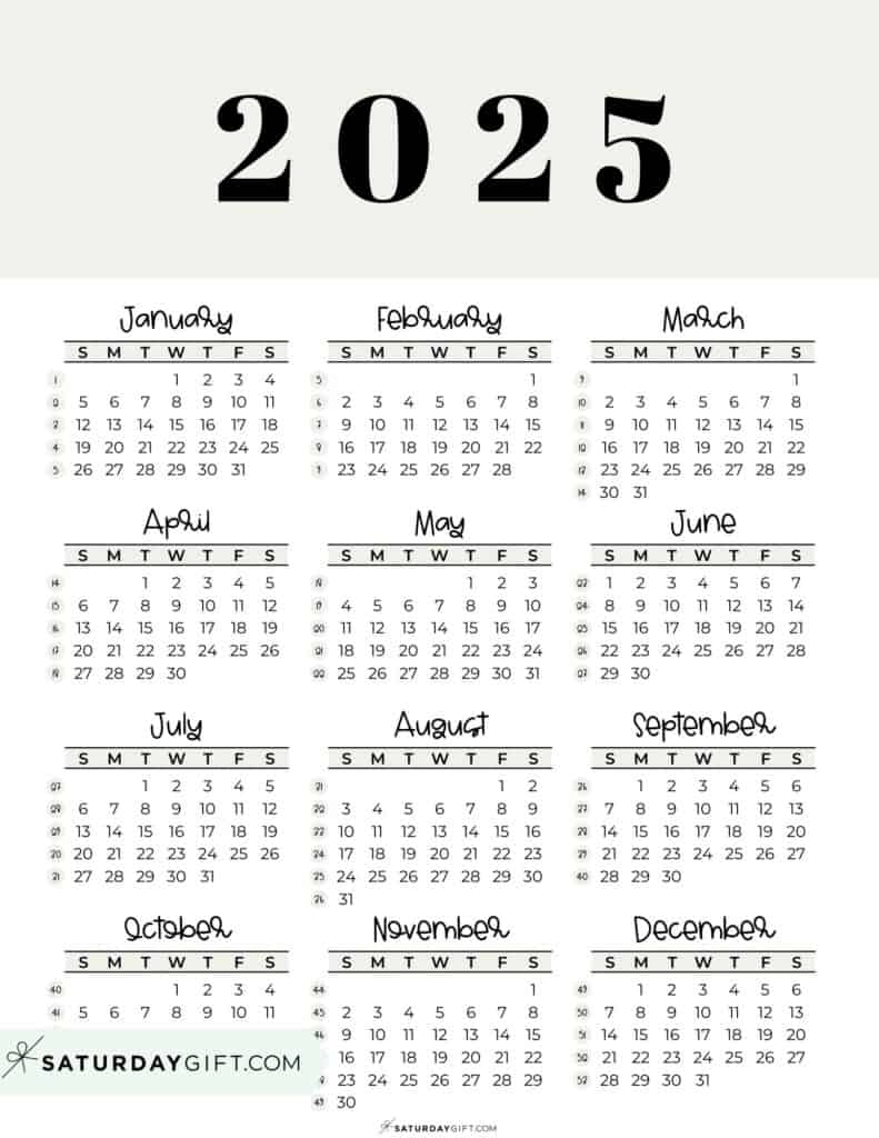 2025 Year At A Glance Calendars 37 Cute And Free PDFs 2025 Year At A Glance Calendars 37 Cute And Free PDFs