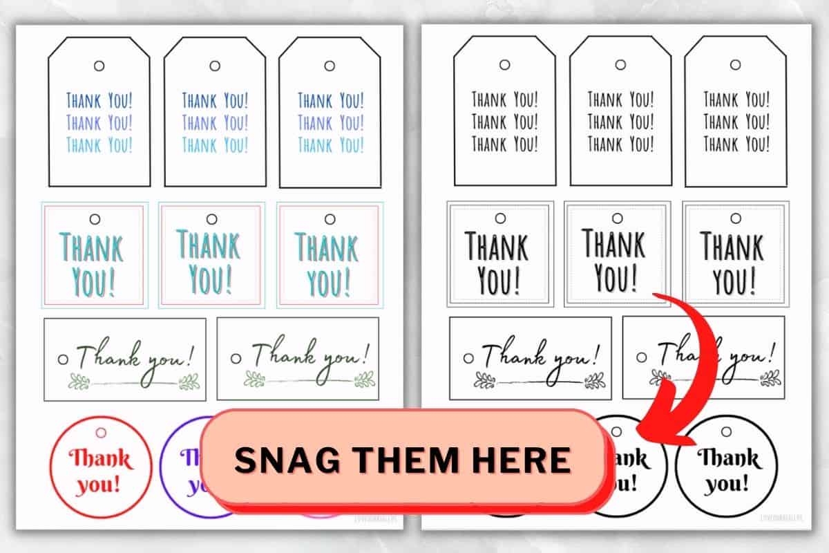 thank you free printable tags thank you free printable tags