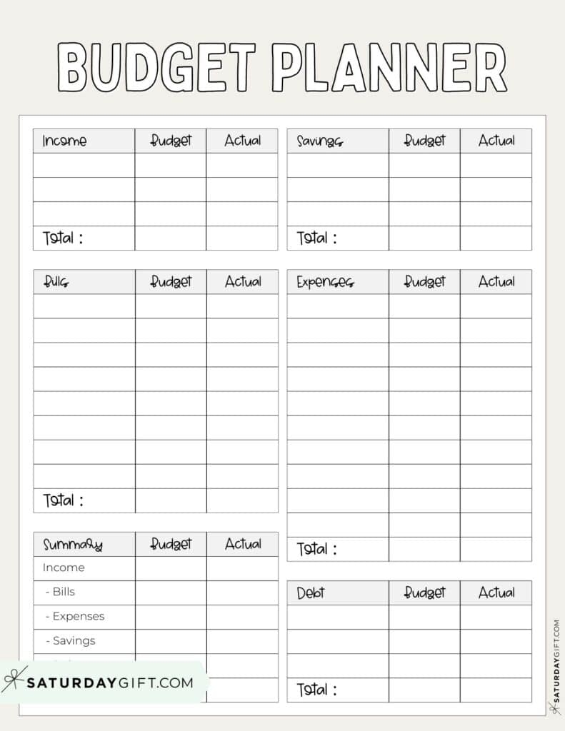 free printable monthly budget template