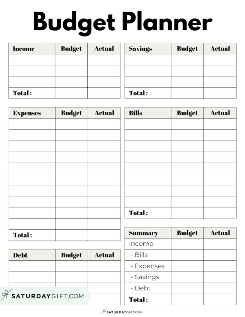 Free Printable Budget Planner Pdf