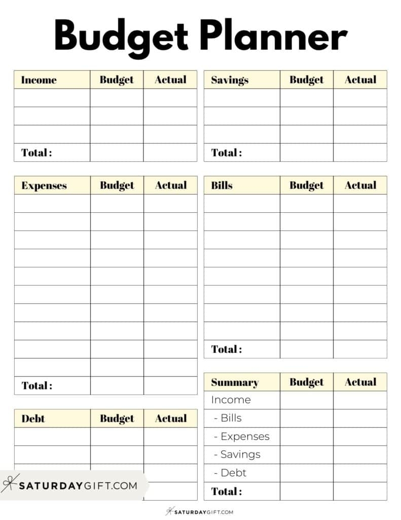 Printable Free Budget Worksheet