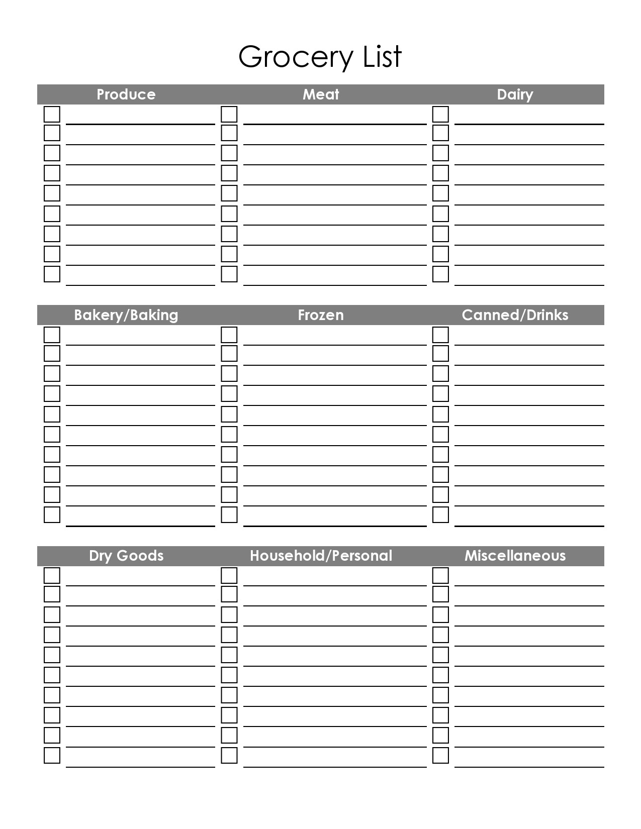 40 Best Master Grocery List Templates Printable TemplateLab