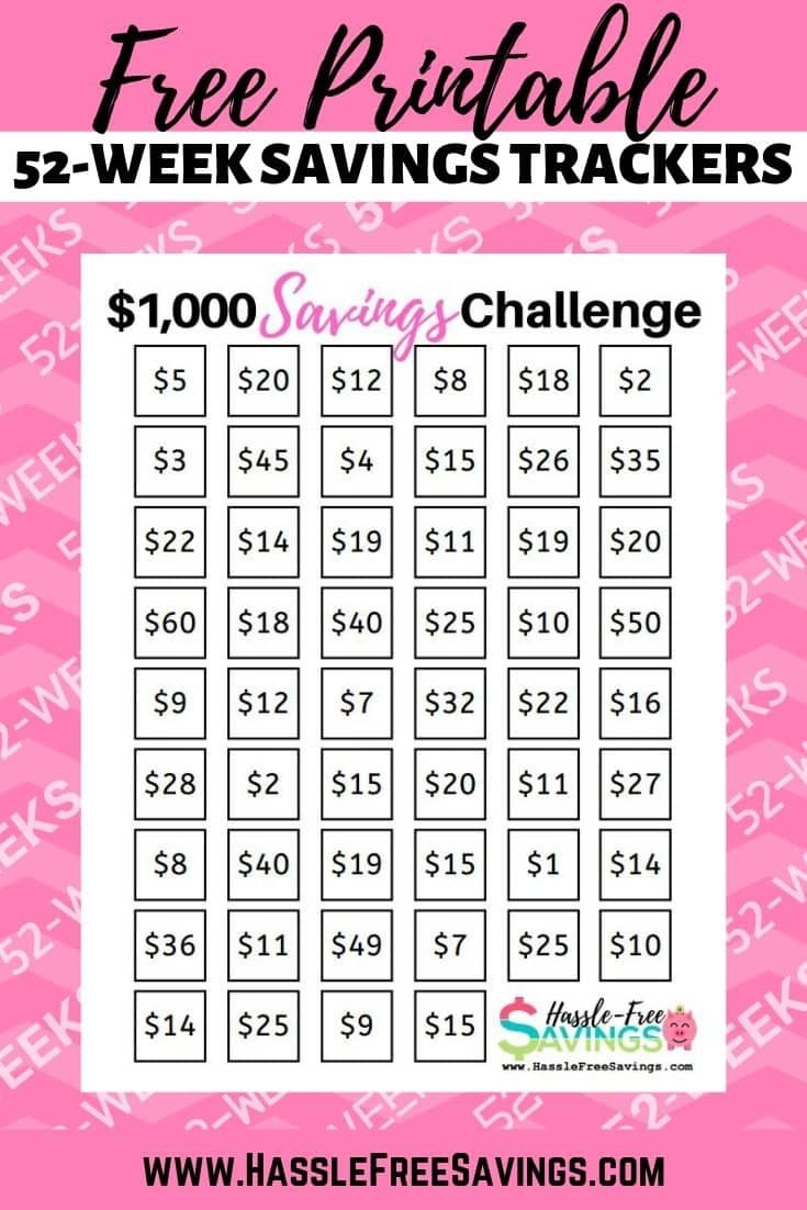 52 Week Money Challenge Chart