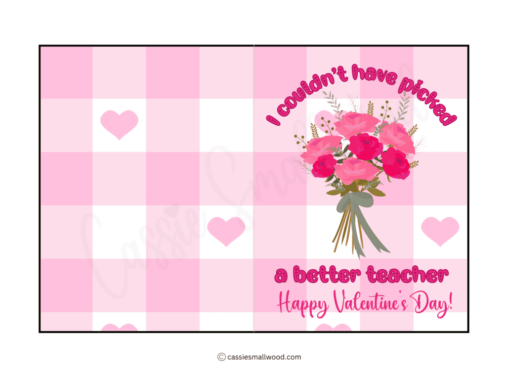 7 CUTE Happy Valentine s Day Teacher Printable Cards Cassie Smallwood
