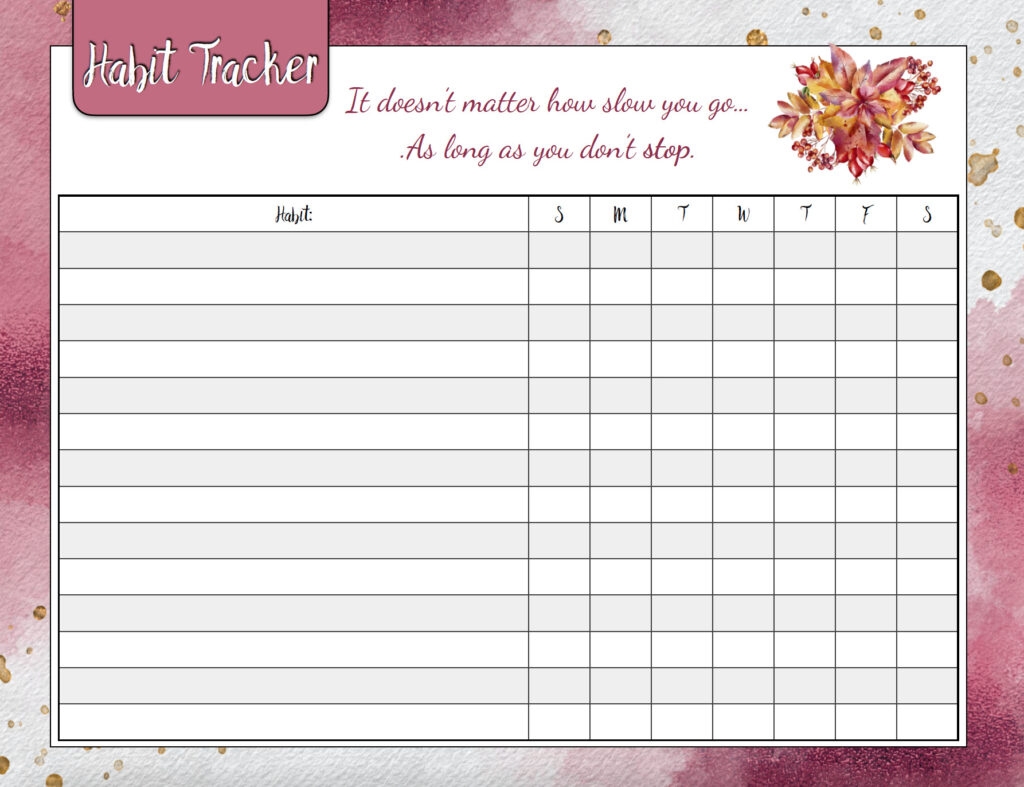 habit tracker printable pdf free download