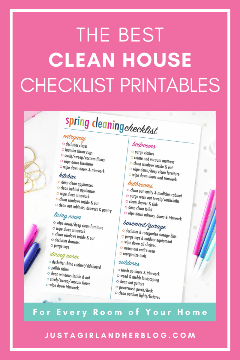 room by room cleaning checklist printable